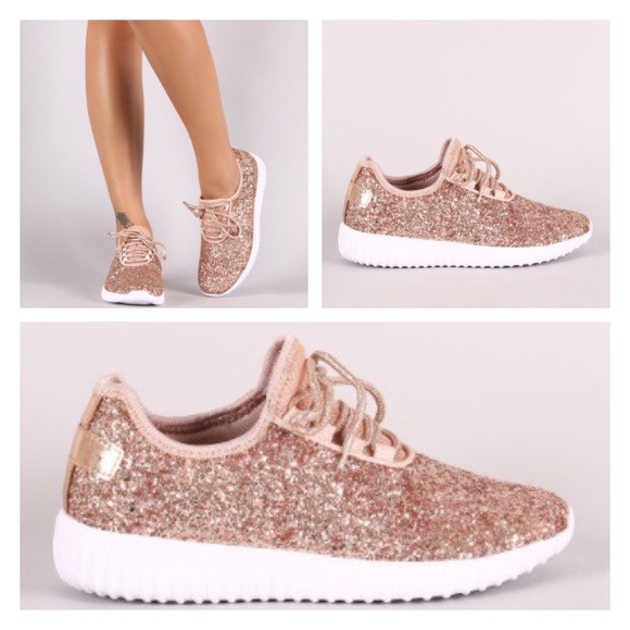 New Arrival- Rose Gold Glitter  Sneakers - Picture 6 of 8